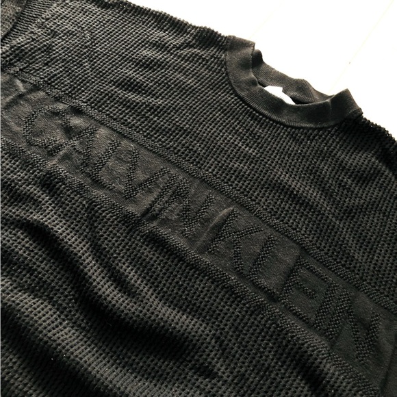 Calvin Klein Cotton Viscose Logo Light Sweater in Balck Size XL - Picture 1 of 11